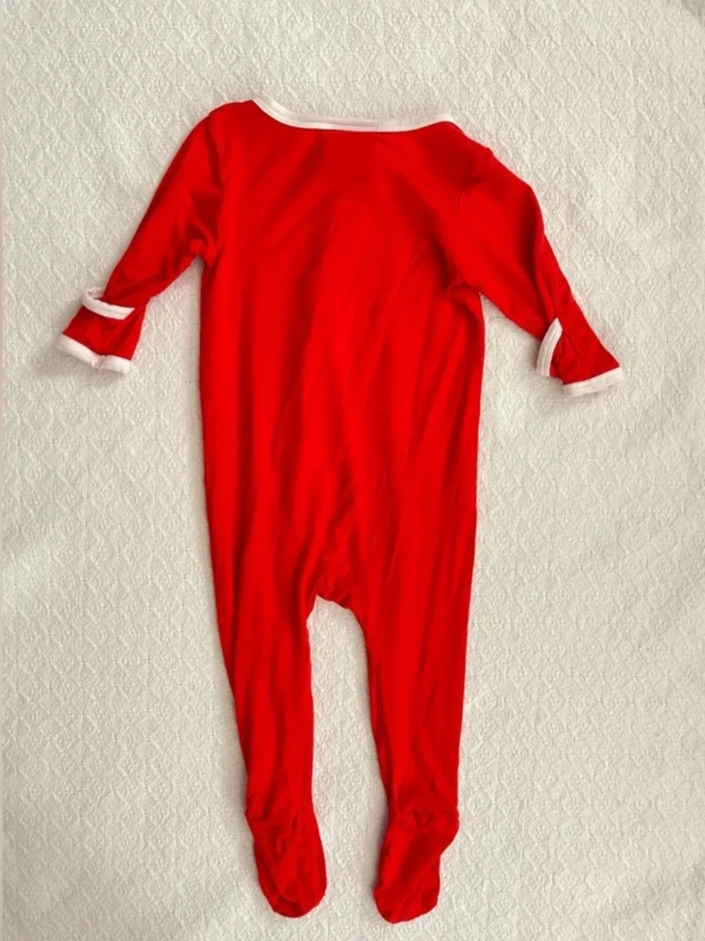Stitchy Fish Holiday Red Embroidered Puppy Zipper Footie Sleeper